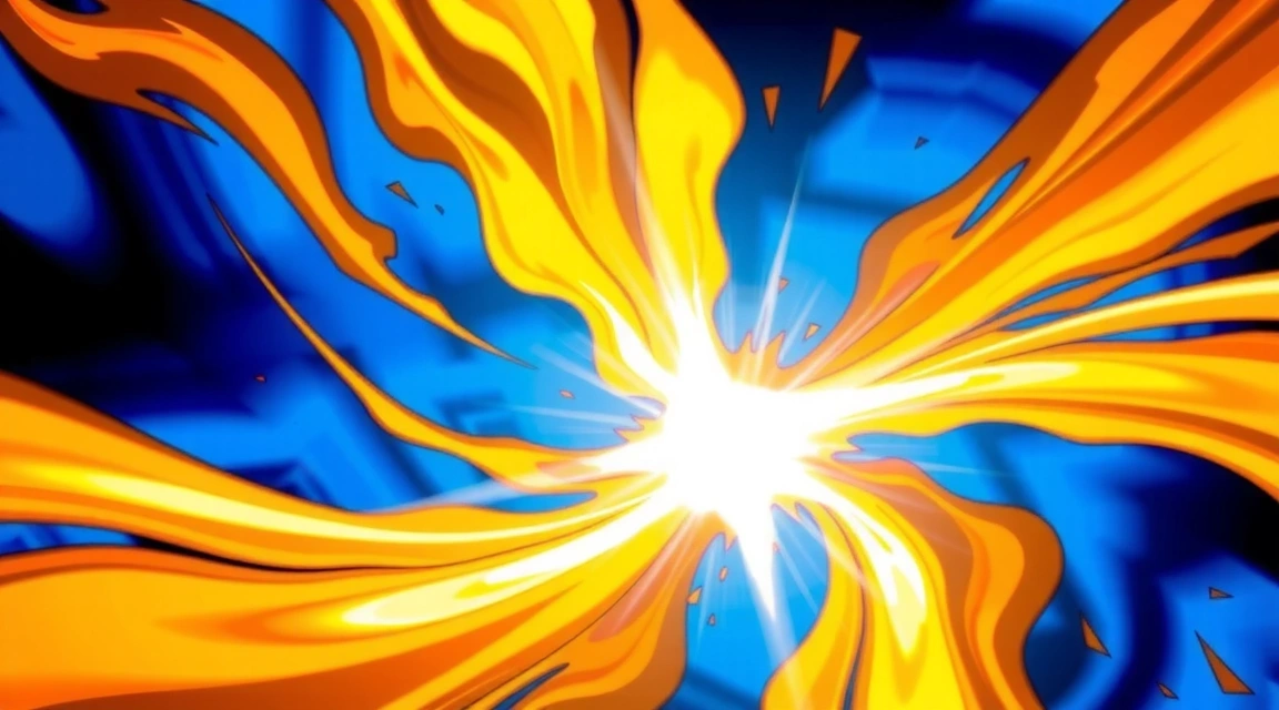 Una imagen abstracta y dinámica de vitalidad, con colores brillantes y formas fluidas que representan movimiento y energía.